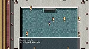 cute girl with small tits goes topless around guys, they don't notice!