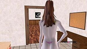 Wow, watch this cute teen girl strike sexy poses! Her 3d animated charm is pure fire!