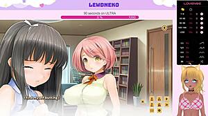 Lewdneko the Vtuber moans cutely in Love Cubed Part 9.