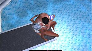 Someone got taken at the public swimming pool jumping board