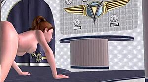 Animated 3d porn a beautiful teen 18+ girl giving sexy poses in the airplane and fingering her sexy pussy