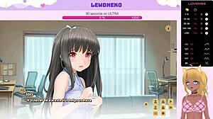 Lewdneko the Vtuber moans cutely in Love Cubed Part 9.