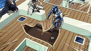 Fetish orgasm anime inspired by Jojos Bizarre Adventure and Vento Aureo