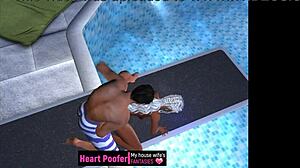 taken at public swimming pool jumping board two