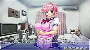 Hentai PC game – cute and perky babe gets covered in spunk