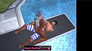 Cars 2 animated short with cartoon characters making love at the swimming pool