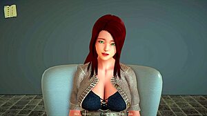 Watching animation sex with a redheaded milf and her new family