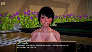 An explicit perverted sex fantasy with a large penis and a wide hindquarters