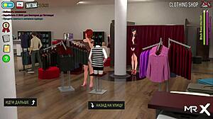 Touching breasts in a lingerie store: Hentai video