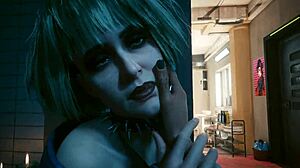 misty's steamy laguna bend scene in cyberpunk 2077. ultra settings bring raw action