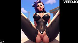 Overwatch inspired babes showing off sexy moves in wild scenes