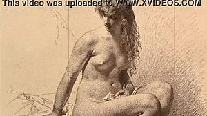 Vintage Erotic Illustration: Retro Comic Art with Sultry Anime Vibes!