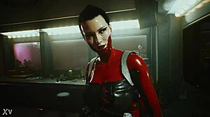 Female Tyger Claw dominates hammer club sex scene in Cyberpunk 2077