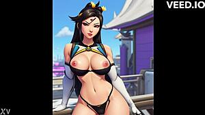 Overwatch inspired babes showing off sexy moves in wild scenes