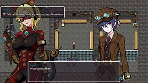 That cute girl grabs something weird from a guy's box in Detective Girl of the Steam City - part 6 😏