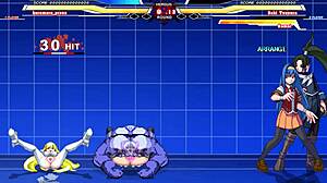 Kuromaru from Mugen and Arcana Heart in hot anime adult strip show