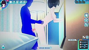 Curious about 3D hentai with a busty Japanese mekakure girl in wild sex?