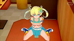 In the dressing room, emo Moegi from Kiratto Pri Chan gets wild. Things heat up fast!