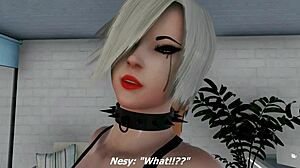 Cartoon-style anime babes receiving their assholes filled