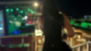 Girls with bobble head sucking aco on in public restaurant