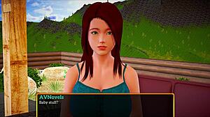 Brunette milf with big tits in homemade family scene