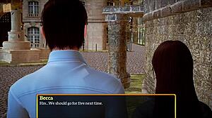 Brunette milf with big tits in homemade family scene