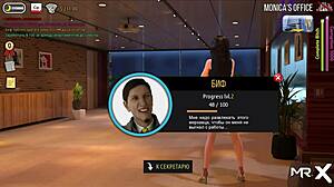 Play a pole dancing mini-game in the business simulation game.