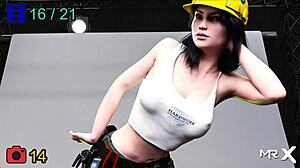 Play a pole dancing mini-game in the business simulation game.