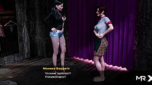 Play a pole dancing mini-game in the business simulation game.