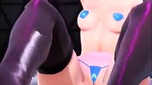 Hentai-style striptease in animated format