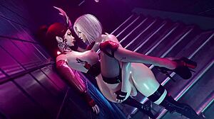 两个性感吸血鬼渴望狂野肛交 3D 色情