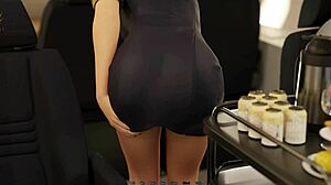 3D animated game with upskirt views and hot stewardess