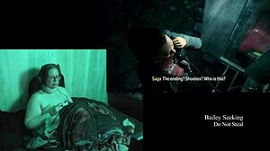 Naked Alan Wake 2 gameplay with curvy tattooed BBW in part 21