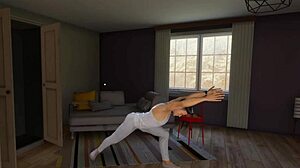 Naked yoga for seduction with 3D animated fun