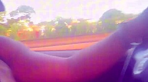 Street encounter turns into moving car sex