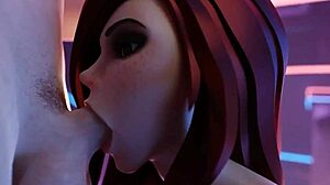 Beautiful anime babes get deepthroat blowjobs in 3D hentai