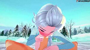 Bouncy Elsa tits in POV hentai