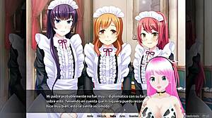 Maid boy manor orgy with Japanese-style visuals