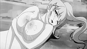Cartoon porn with an anime theme featuring an anal scene and a creampie