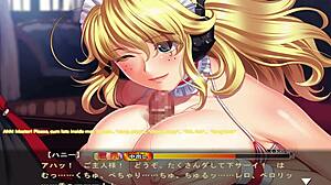 in maid-san to boin, the blonde maid with big tits performs in honey scene 2