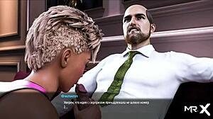 Mad double blowjob action in Fashionbusiness game episode! Two hotties sucking that 3D cartoon cock hard.