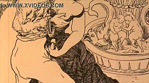 Vintage erotik çizimler derin şehvet duyguları uyandırıyor