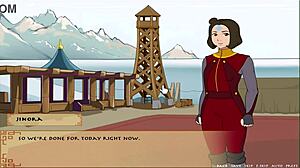 Korra's natural tits in action