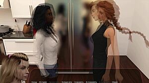 Beautiful animated video with a hot blonde and black girl having sex