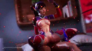 3D animated Overwatch Hentai: D.Va vs Widowmaker