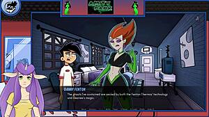 Danny Phantom's battle with Spectra in Amity Park continues