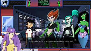 Danny Phantom's battle with Spectra in Amity Park continues