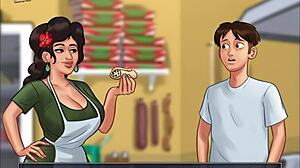 Hentai game with anime style characters in summer themed story
