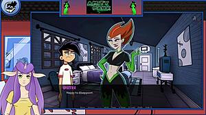 Danny Phantom's battle with Spectra in Amity Park continues