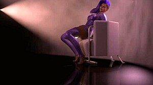 Overwatch-themed adult video with double dildo action and dancing